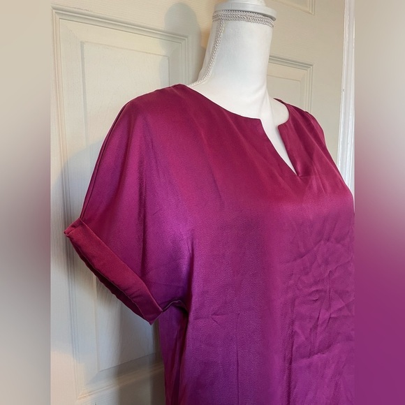 SHEIN Purple V-Neck Cuffed Short Sleeve Women’s Blouse Small - Picture 5 of 8